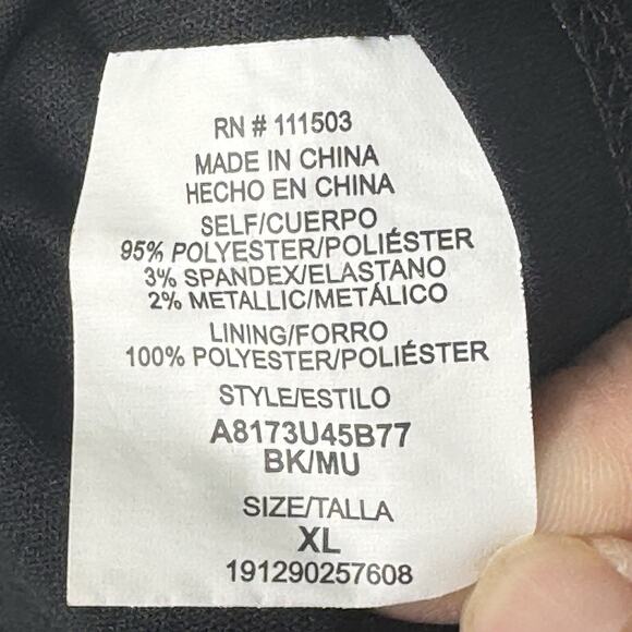 Lily Rose XL Dress Black Floral Print V-Neck Keyhole Back Metallic Accent Boho - Picture 9 of 9